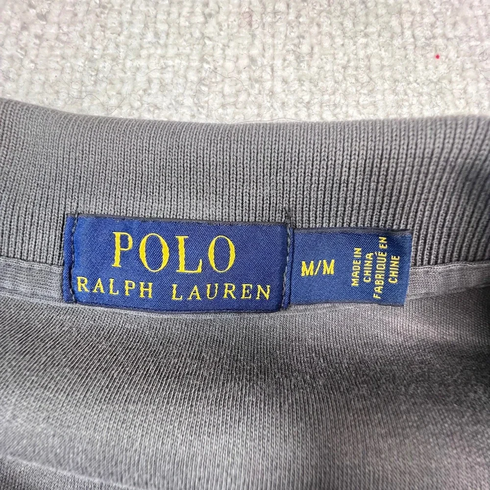 Polo Ralph Lauren Mens Gray Polo Shirt Medium Red Pony Classic Fit‎